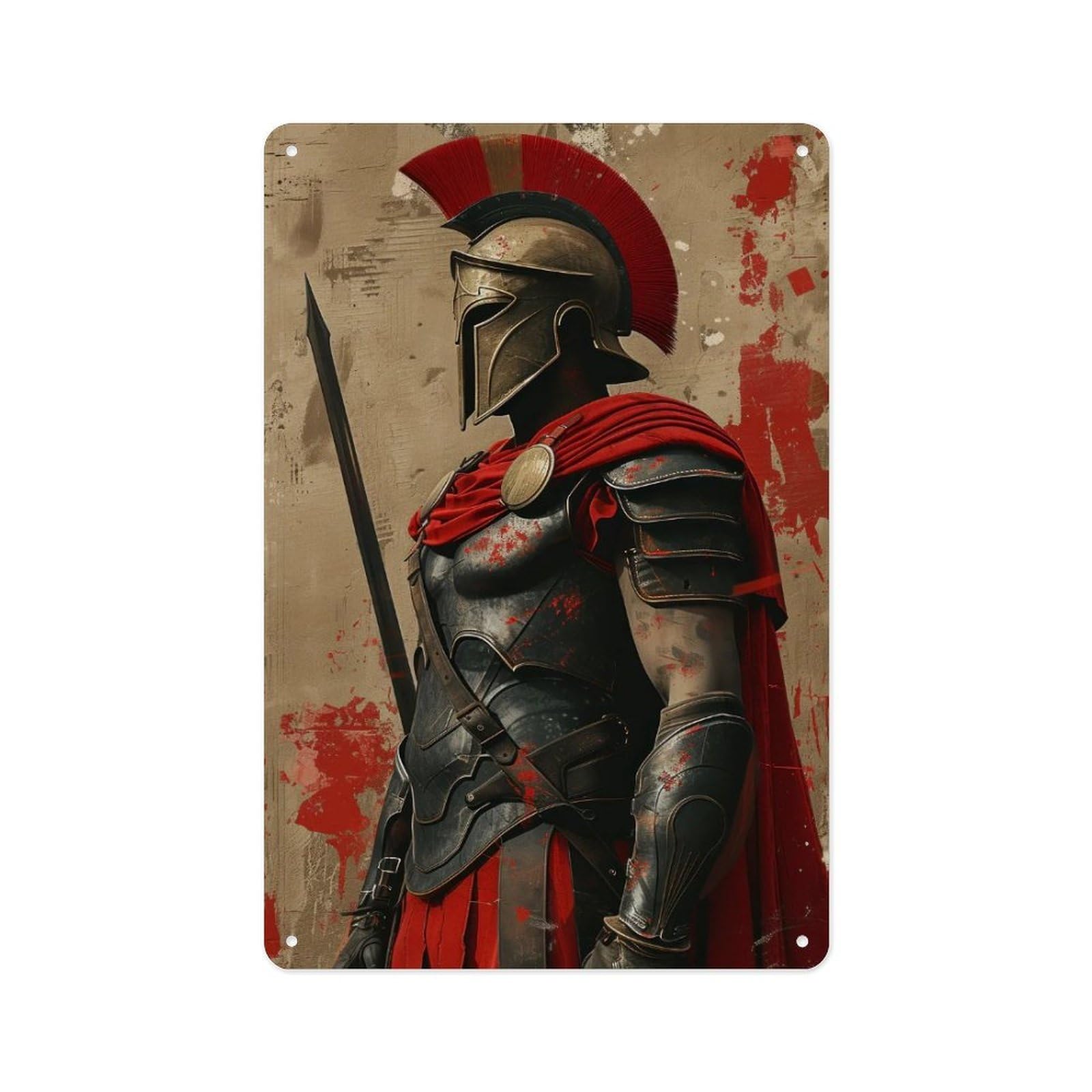 Spartan Metal Tin Sign Sparta Warrior Sign_5 Boys Room Wall Art Decor Military Fan Gift Mens Garage Army Poster 8x6 in