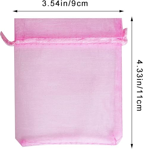 Miniatura 2 de 100 bolsas de organza Bolsa de satén con cordón para el día de la madre, día de San Valentín, Halloween, boda, recuerdos de fiesta y joyas 3.54 x