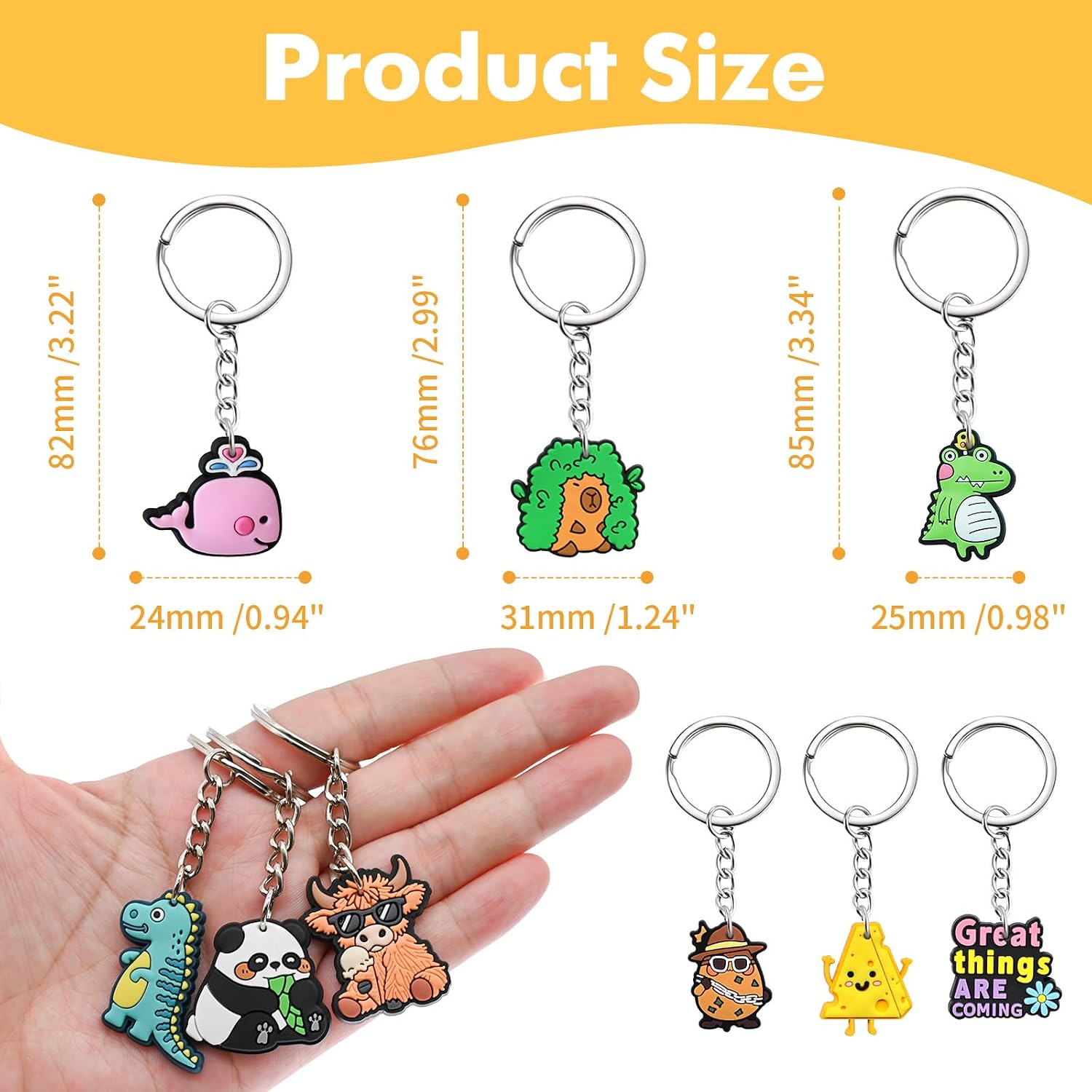 30-200P Cute Keychains for Backpacks Bulk Keychain Charms Decor Bag Accessories Keyring Random Different Key Chains