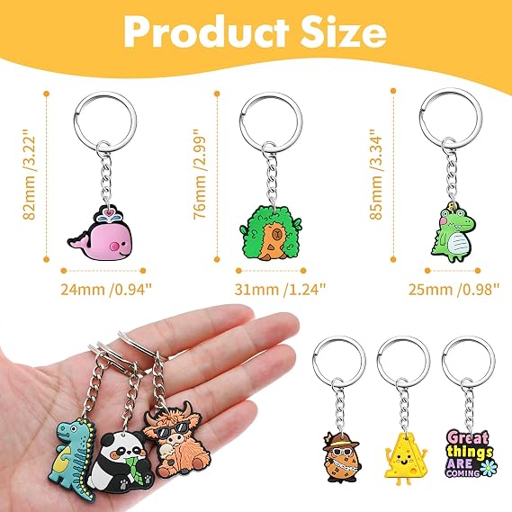 30-200P Cute Keychains for Backpacks Bulk Keychain Charms Decor Bag Accessories Keyring Random Different Key Chains
