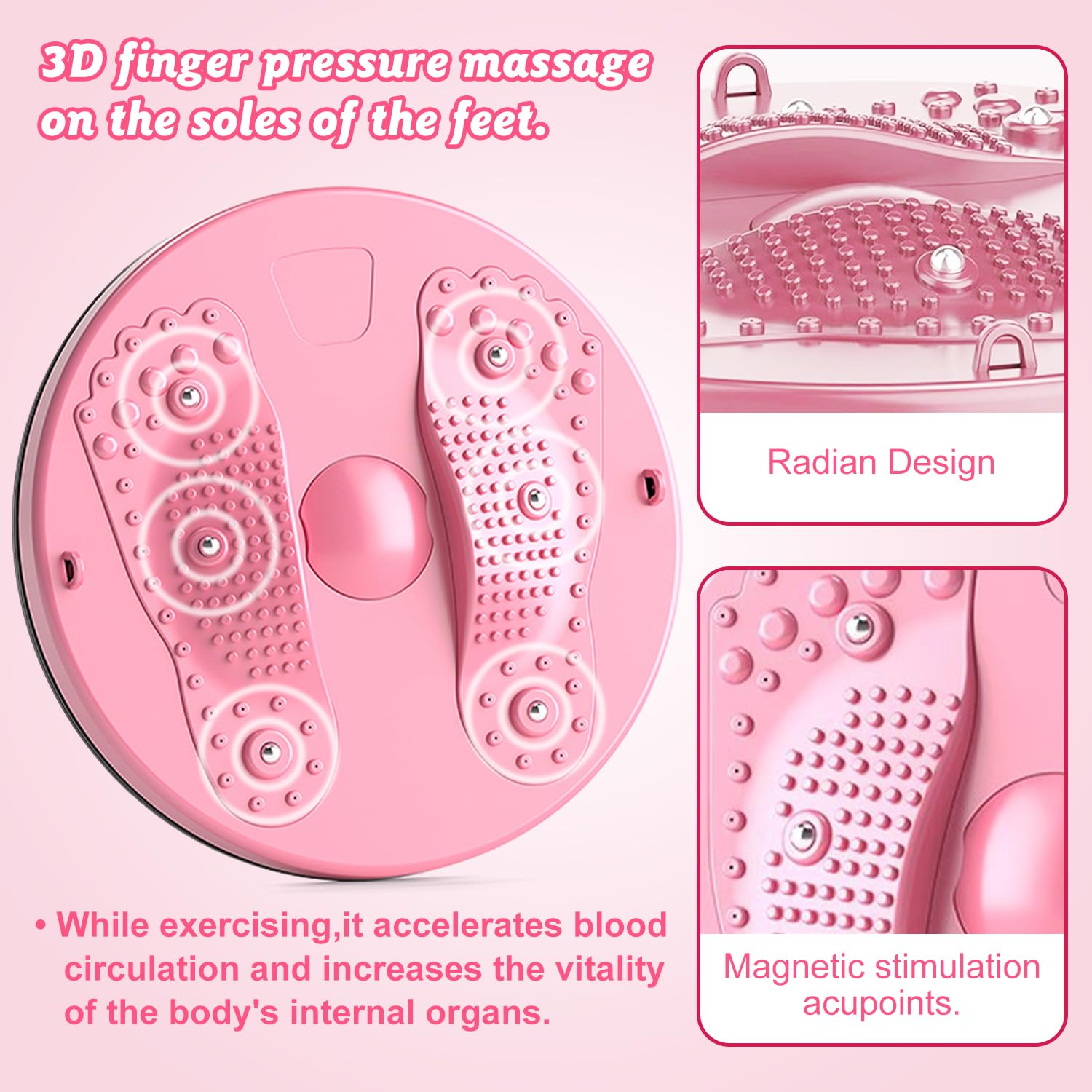Disco de torsión de cintura de 27,5 cm para moldear el cuerpo con cordón para mujer, deportes en casa, ejercicio para cintura, ejercicio aeróbico, masaje, las plantas de los pies