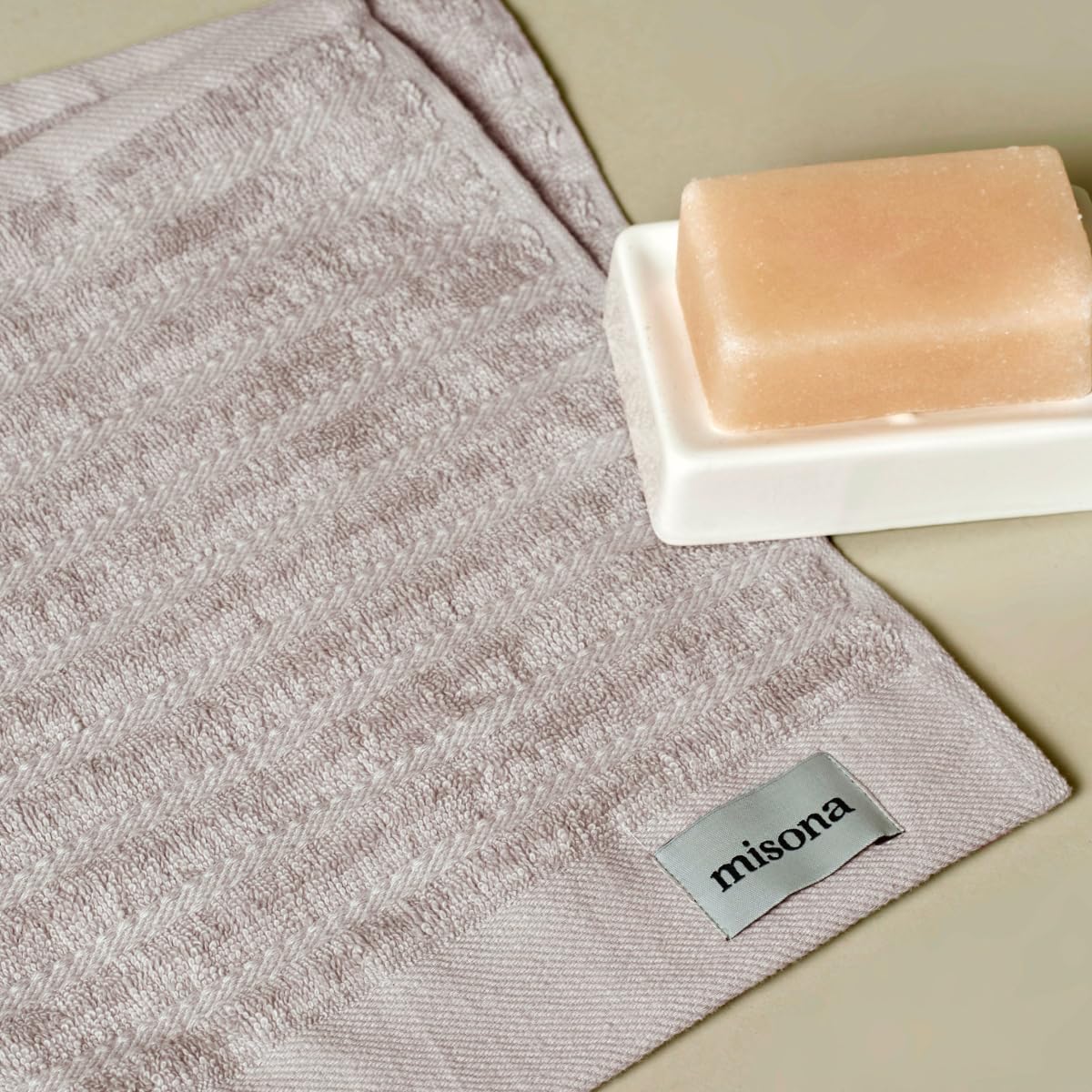 Misona Organic Cotton Face Cloths Pack Of 2Light Grey from B&Q