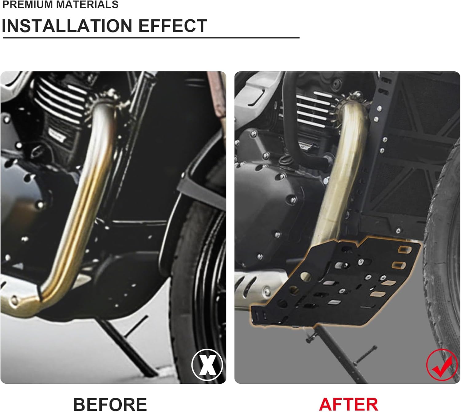 Engine Chassis Mudguard Compatible with Triumph Scrambler 400X 2024+ Motorcycle Front Skid Plate Fits