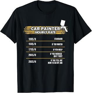 Car Painter Hourly Rate | Funny Auto Body Painter T-Shirt