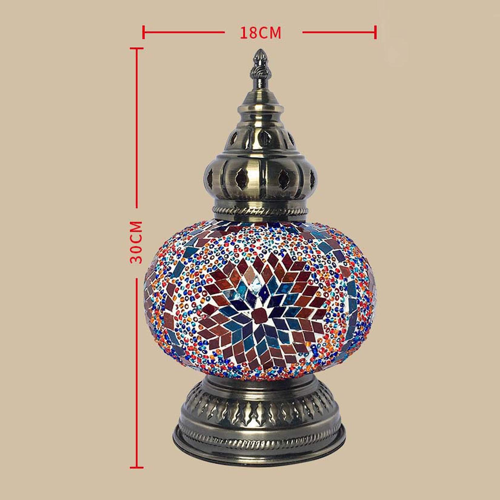 Lampada da tavolo e scrivania in vetro a mosaico, luce da comodino(B)