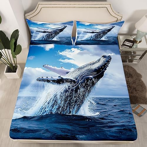 Miniatura 13 de Castle Fairy Juego de sábanas bajeras de elefante 3D, tamaño Queen, juego de ropa de cama familiar de elefantes, animales africanos, funda de cama