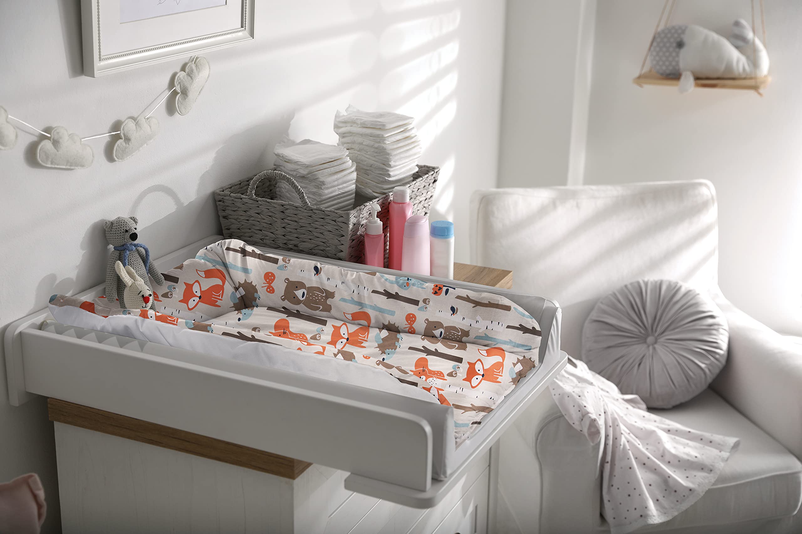 Balbina Fasciatoio impermeabile lavabile I Fasciatoio Fasciatoio fasciatoio I Materassino fasciatoio lavabile Changing Mat for Baby fasciatoio fasciatoio 85 x 75 I Wald Beige