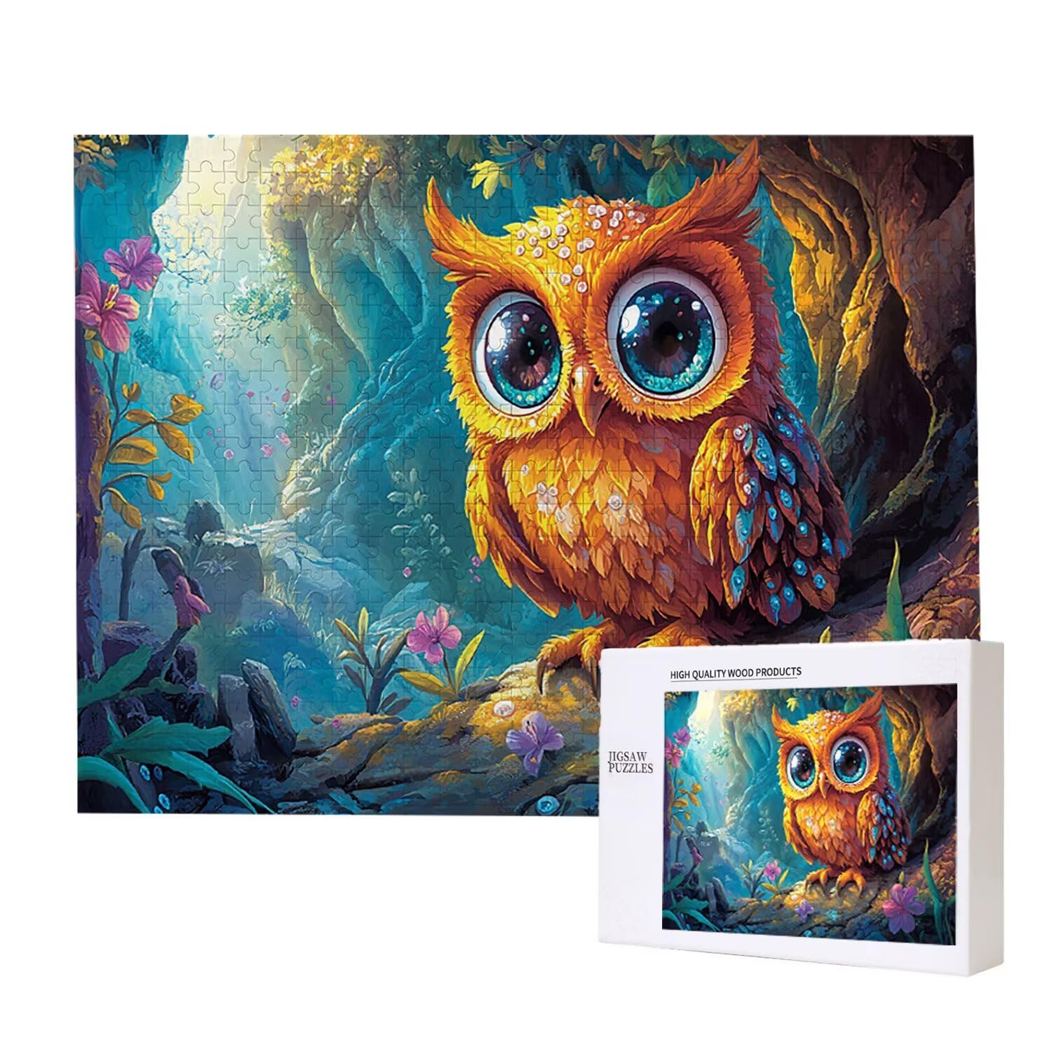 1500 Pezzi di Puzzle, Gufo1500 Pezzi di Puzzle per Adulti, Regalo di Anniversario, Regalo di Natale, Decorazione Della Casa, Prevenzione Della Degenerazione Cerebrale Negli Anziani v-563