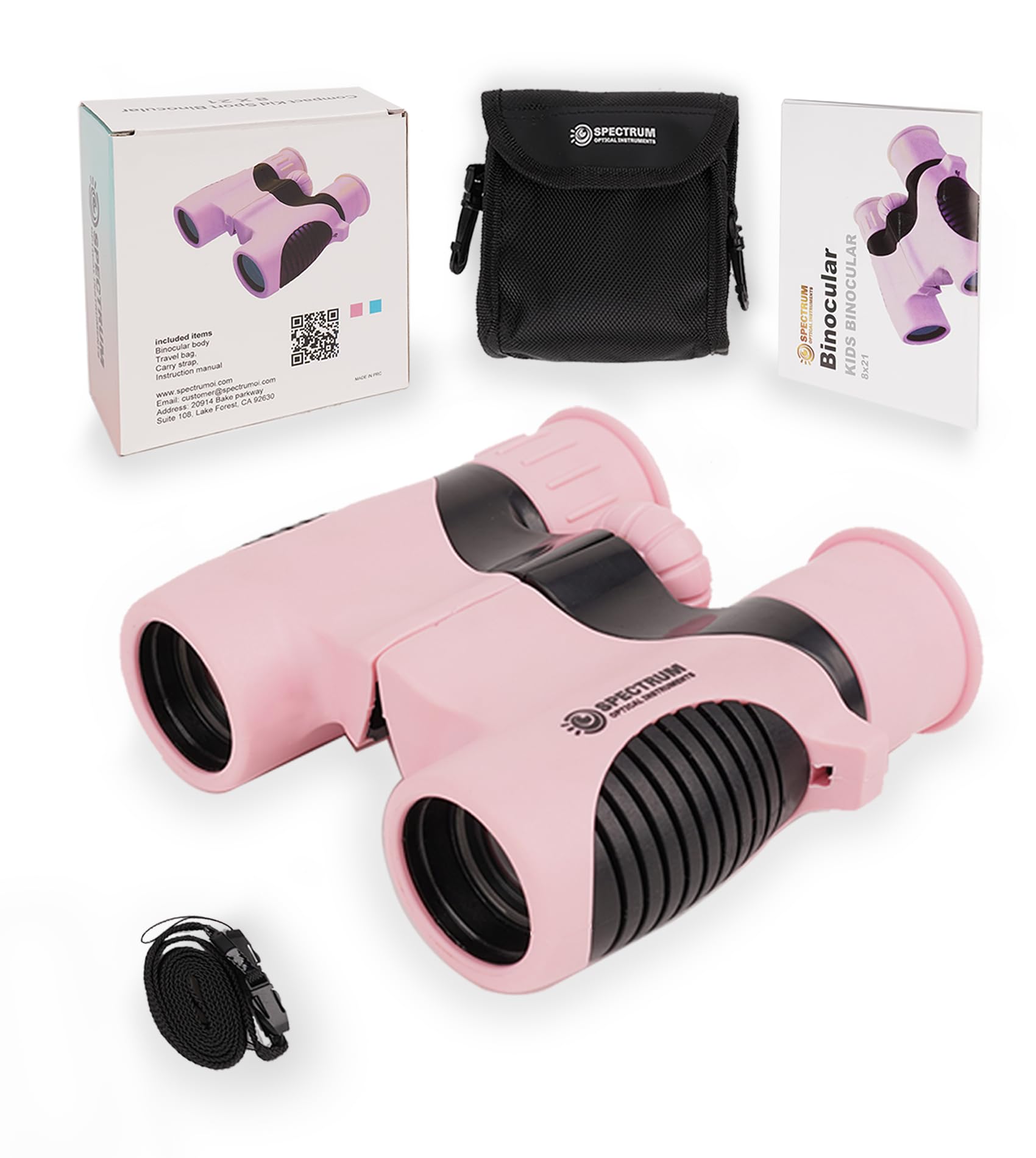 SpectrumOI Binocular for Kids,8x21 Kid Binoculars, Binoculars for Kids 8-12, Toy Binoculars for Kids 5-7, Pink Binocular