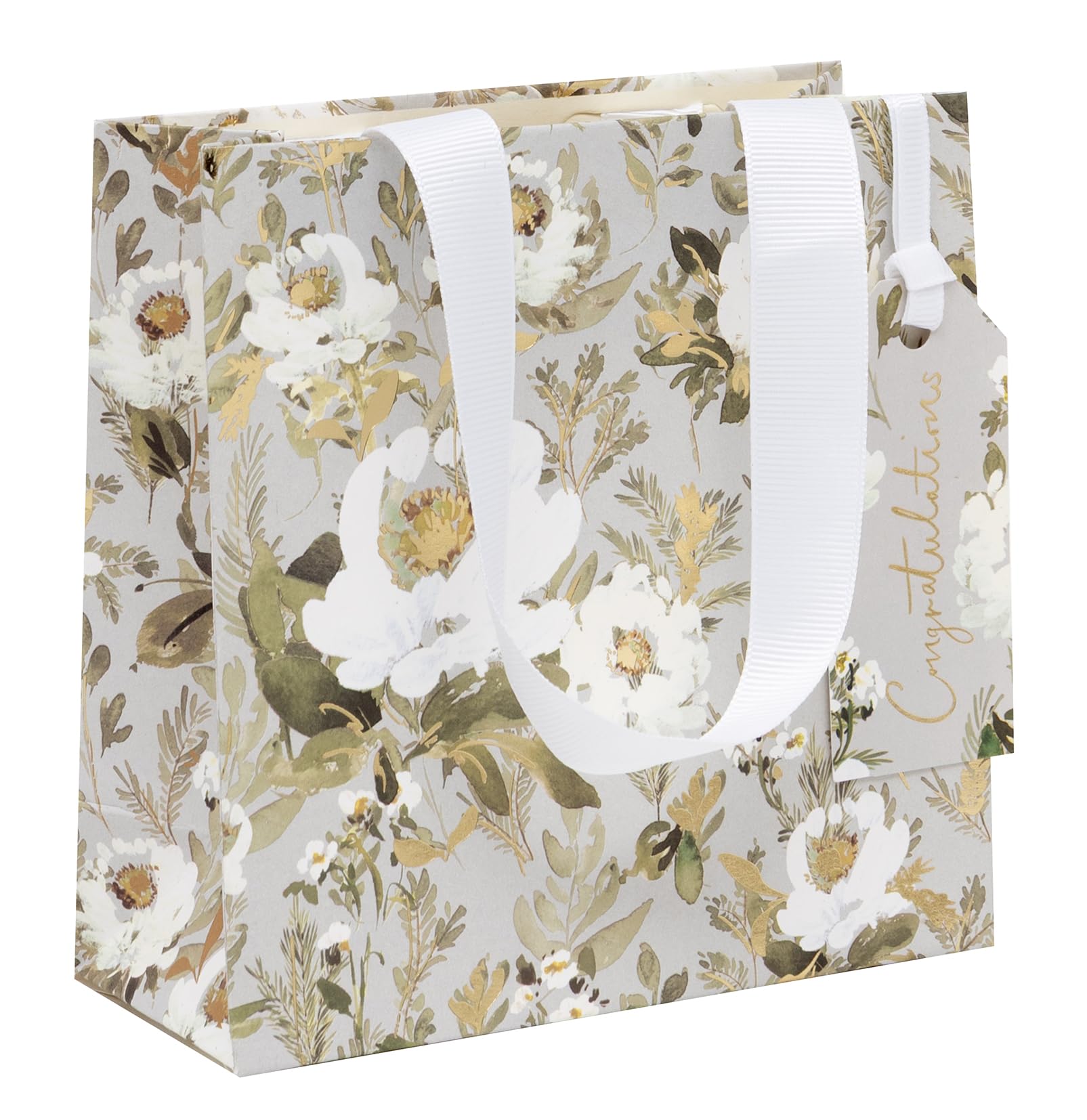 Glick Small Gift Bag - Congratulations Floral Design - 140 x 140 x 60mm