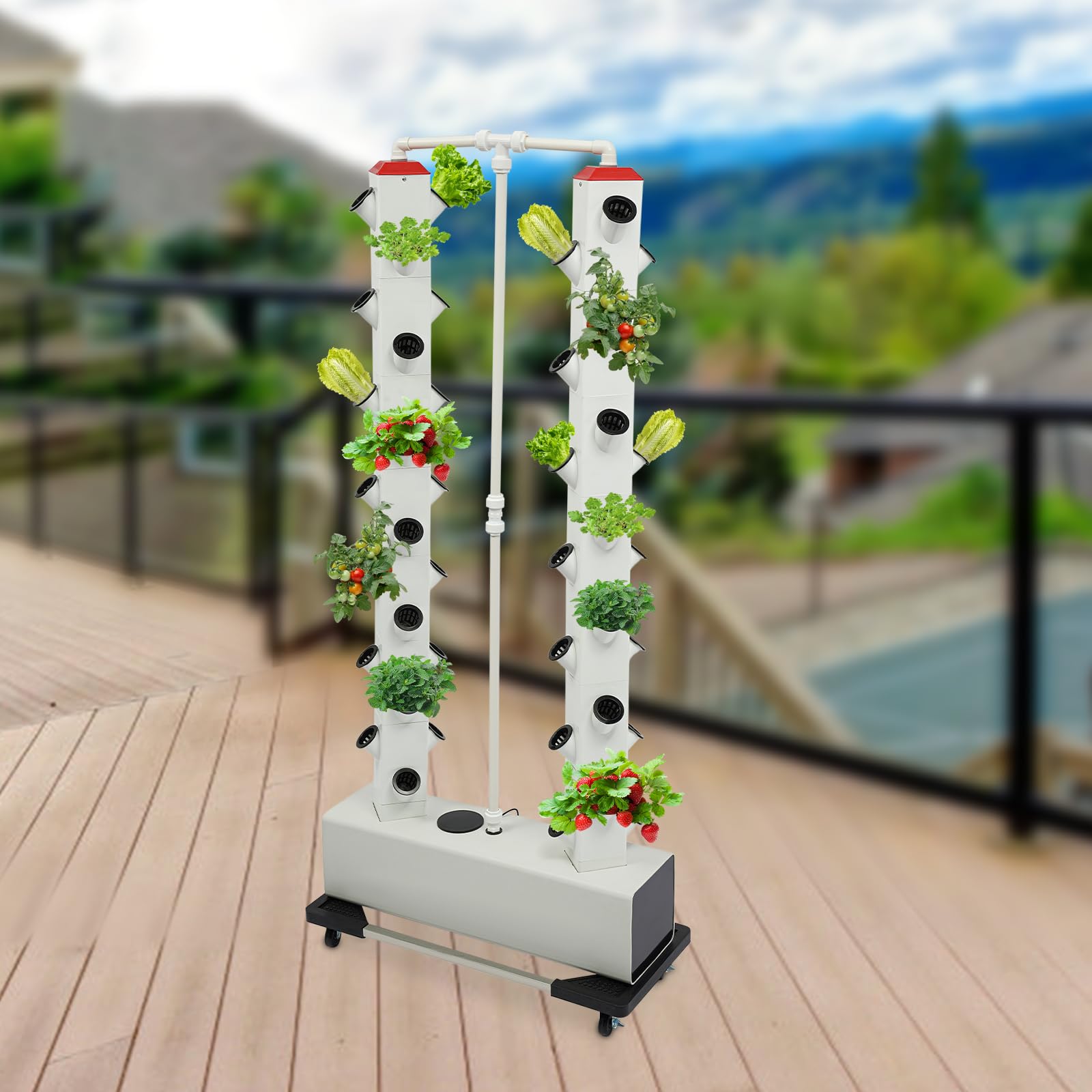 Kit de système hydroponique - Système de culture hydroponique pour jardin intérieur avec 56 trous de plantation - Réservoir d'eau de 30 l - Pompe à eau pour salade, tomates, herbes et plus