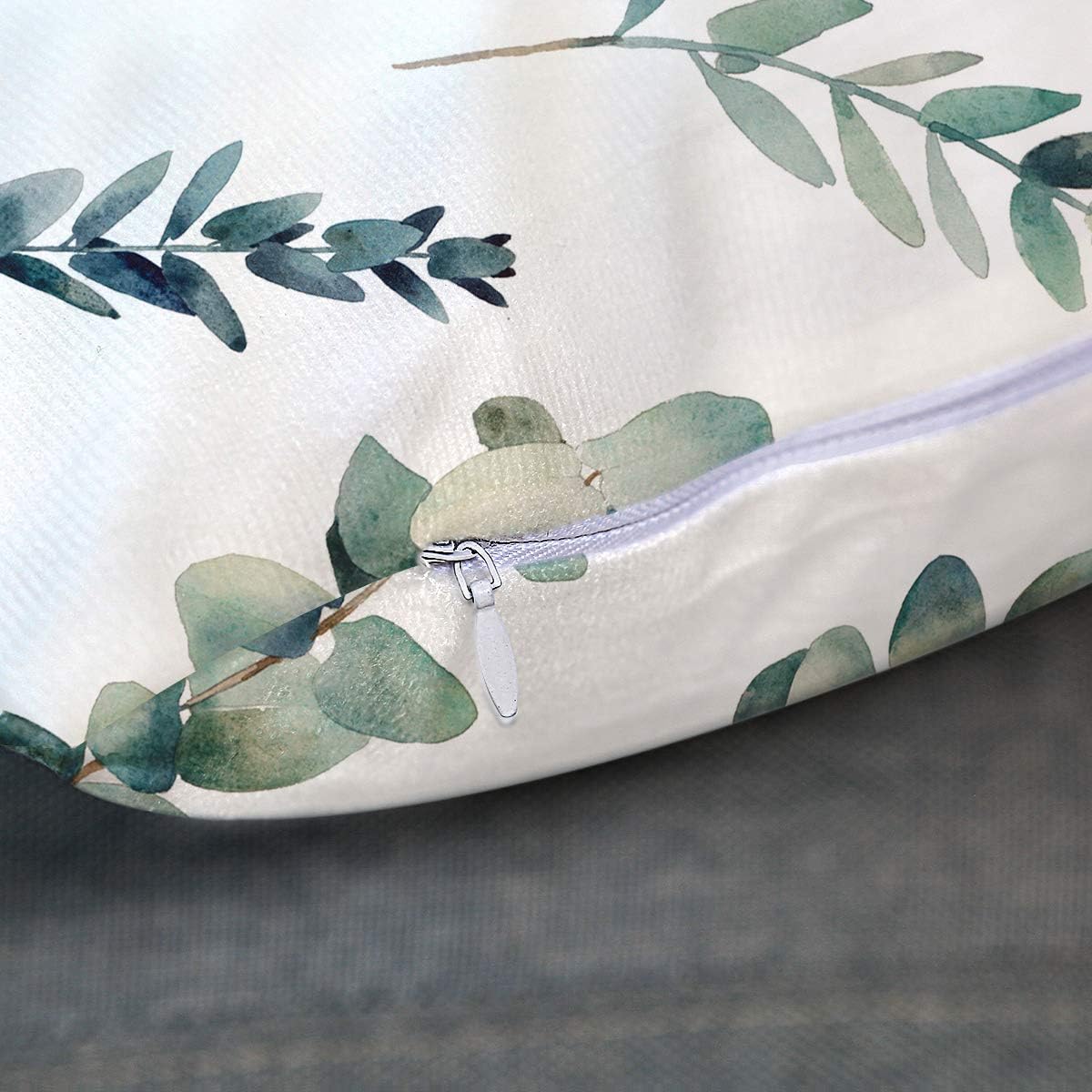 Emvency Throw Pillow Covers Decorative Green Leaf Watercolor Eucalyptus Branches Hand Floral with Plant Objects White Natural Greenery Twig 18x18 Inch Cushion Pillowcase Sofa Square Print