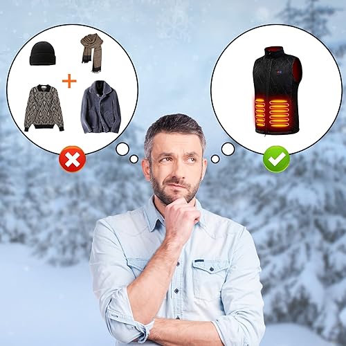 Miniatura 7 de Ompusos Heated Vest for Men Women, Heated Vest with Battery Pack Included Rechargeable, Electric Heated Jacket for Hunting