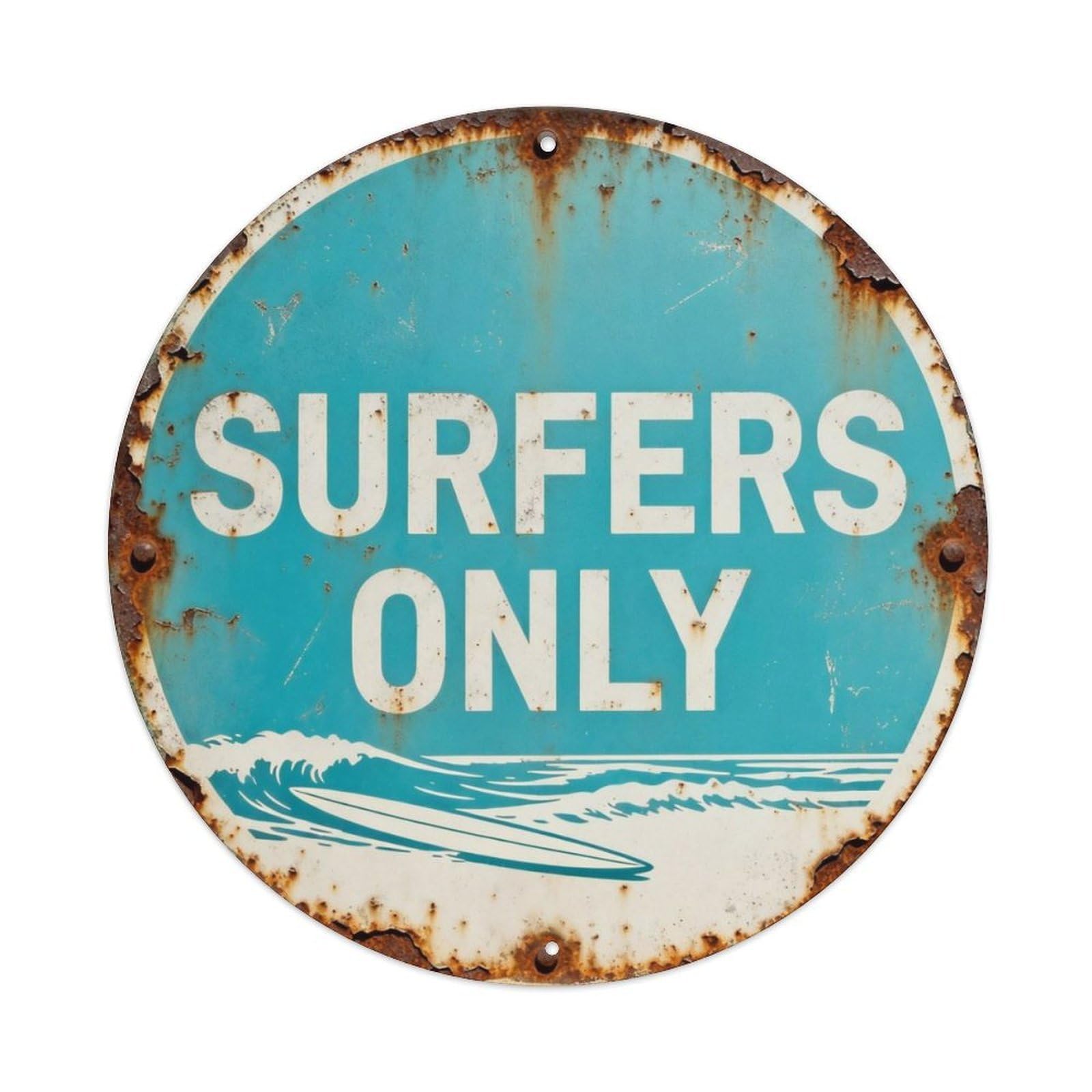 SURFERS ONLY Metal Tin Sign Plaque