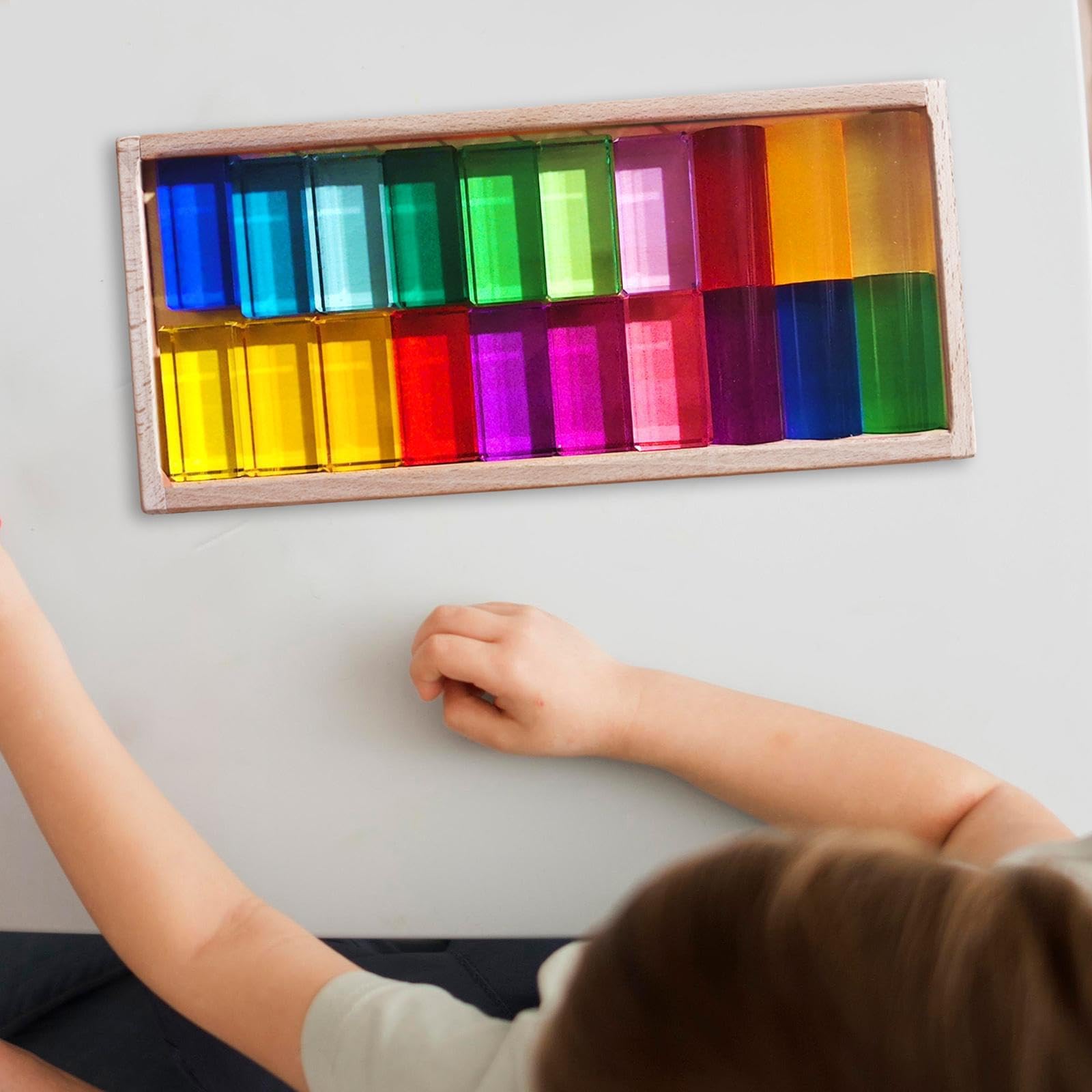 Juego de Bloques de construcción para niños. Divertido Juego de apilamiento de arcoíris Que atrae a Las Mentes jóvenes con experiencias de Colores