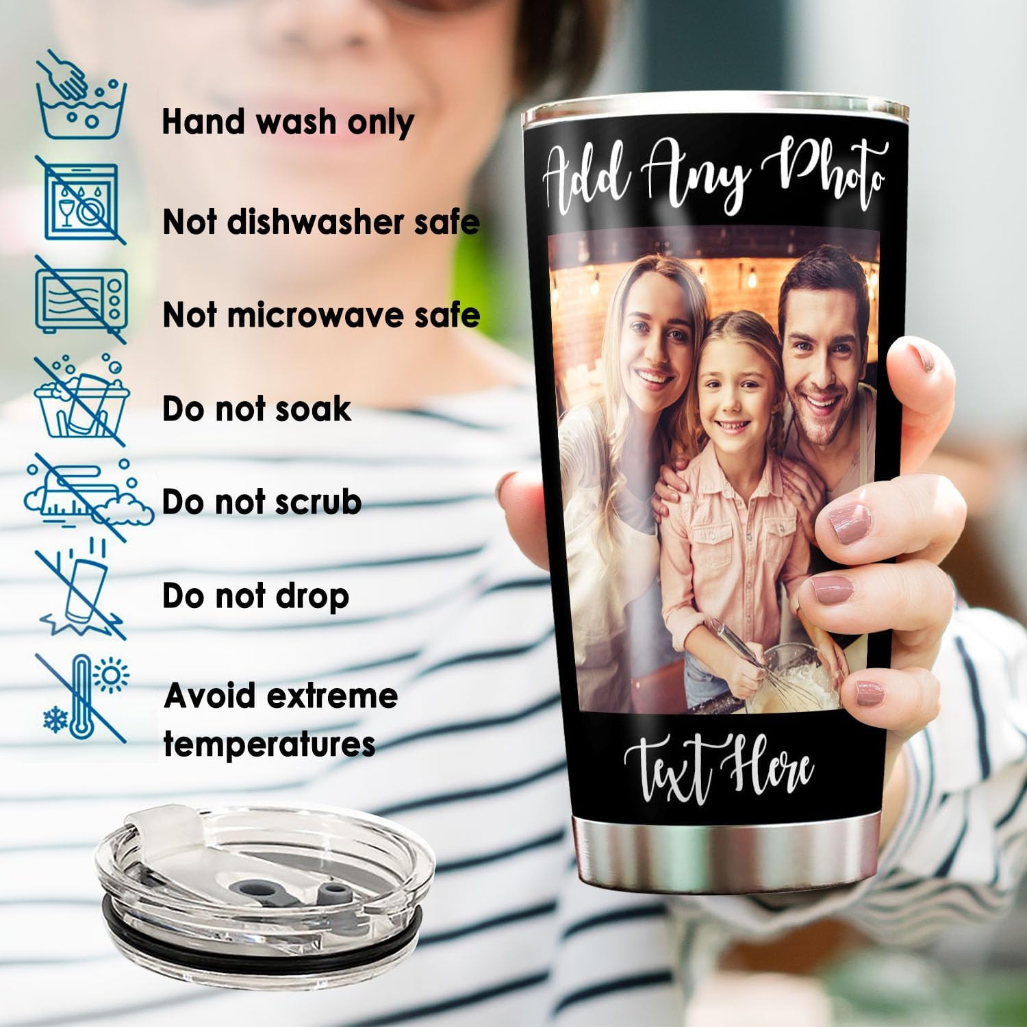 Personalized Photo Tumbler Fathers Day Mug For Dad Father From Daughter Son Custom Name Tumbler, 20 Oz Coffee Mug Insulated, Custom Gifts For Fathers Day Birthday - Image 3