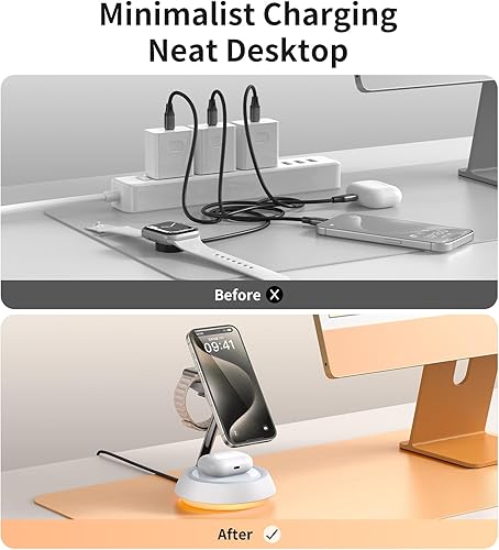 Miniatura 2 de Mcdodo Soporte de carga inalámbrico, estación de carga 3 en 1 para dispositivos Apple de 22.5 W, estación de carga máxima para iPhone, múltiples