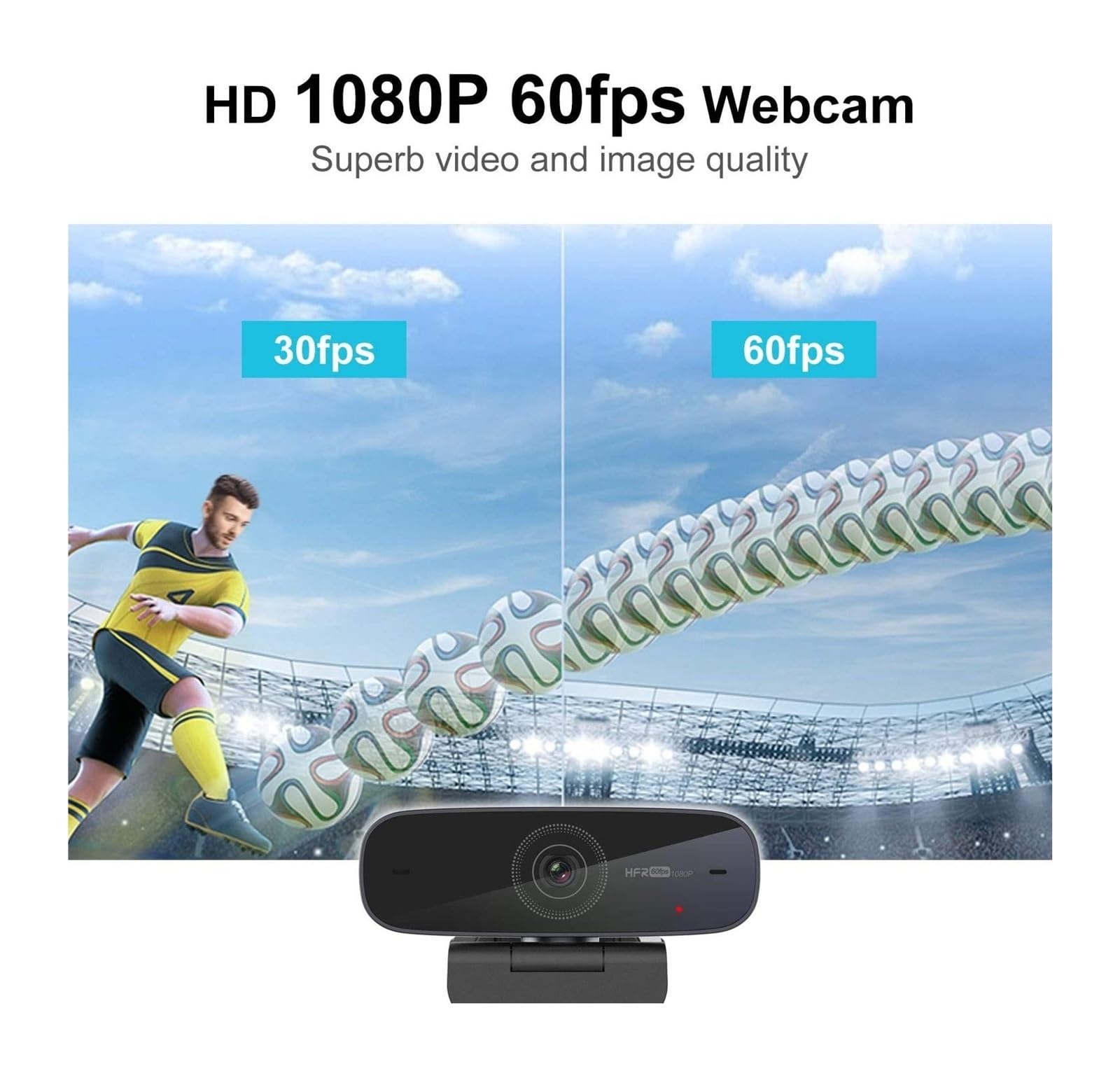 Kamery internetowe, Kamera internetowa Hd 1080P AF 60fps USB Streaming z mikrofonem do spotkania z komputerem Kamera internetowa do konferencji, transmisji na żywo, nagrywania