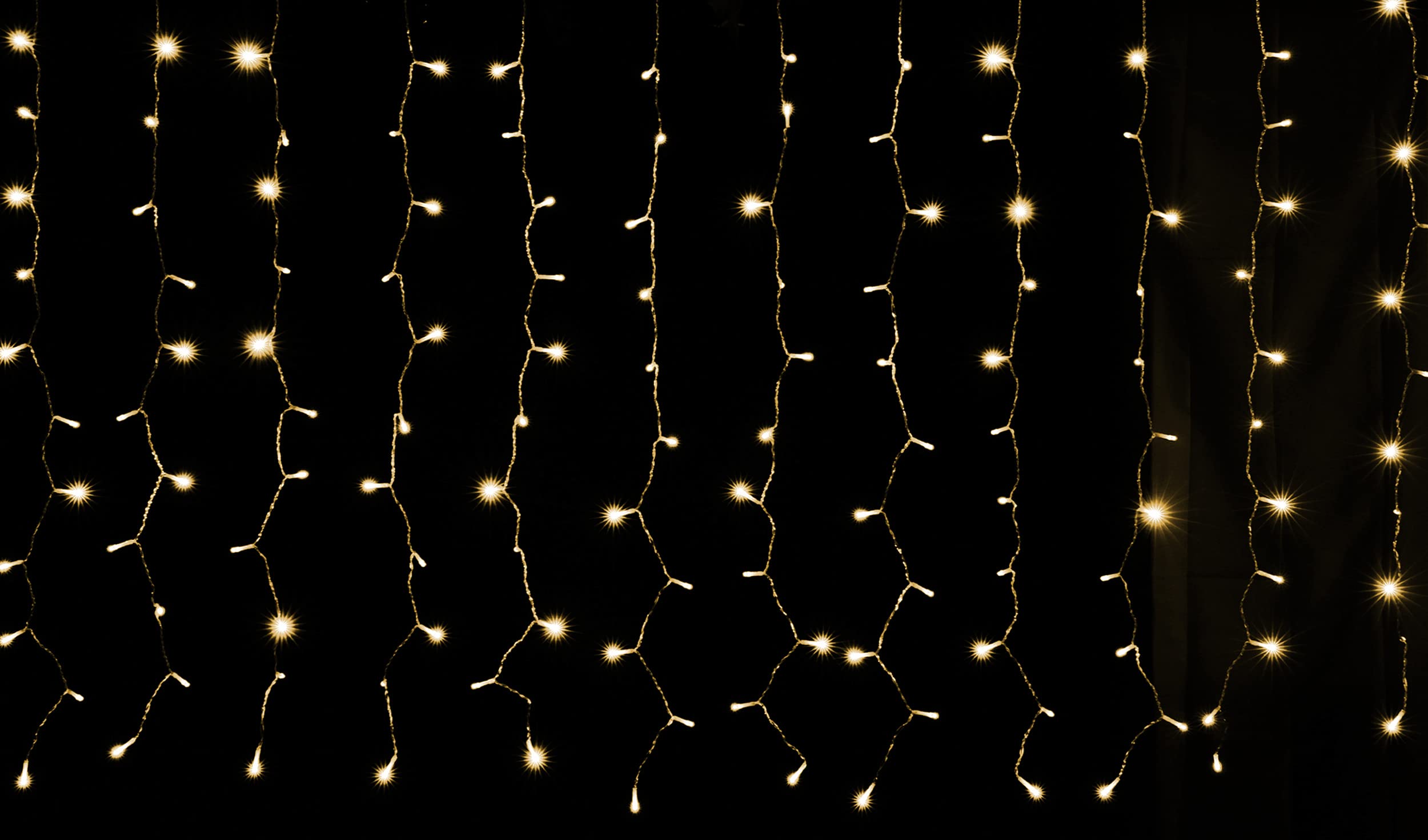 H HANSEL HOME Cortina de Luces LED de 1.6m x 1,2m 144 LED 8 Funciones Cortina Cortina Luces Navidad Impermeable IP44 Exterior y Interior - Luz Cálida