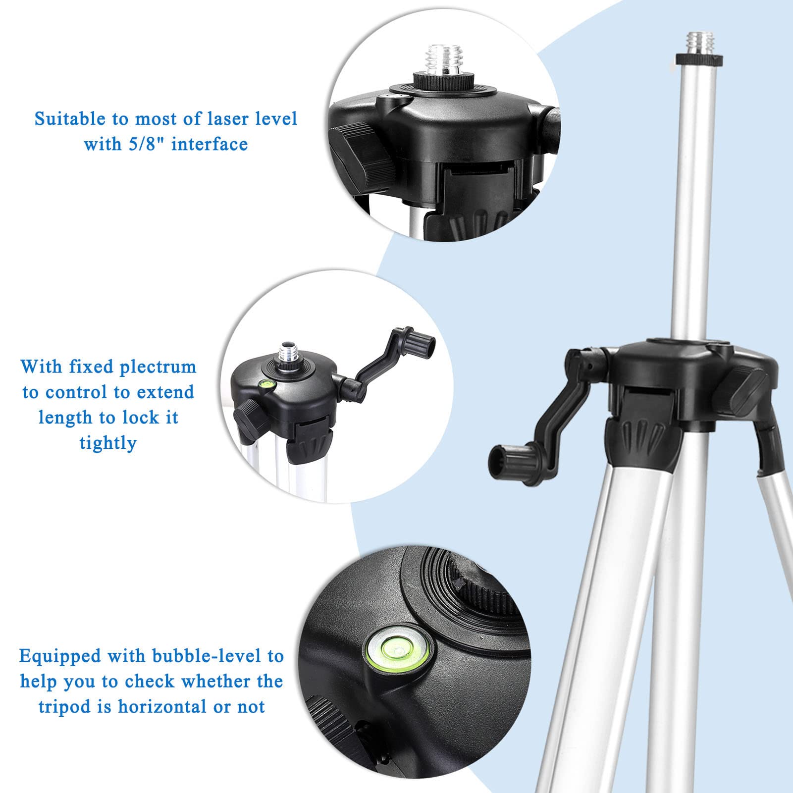 Geevorks Niveau laser 4D 16 Lignes Auo-équilibrage du Niau Laser Vert Rotatif Outil de Niveau Vertical Horizontal avec d'auto-Nivellement IP54 2x2400 mAh Batteries, avec trépied