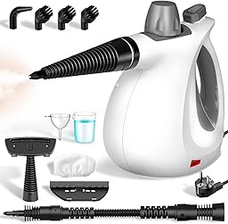 Limpiador a Vapor Portátil, 100% sin Químicos, Vapor a Alta Presión Elimina Eficazmente Polvo, Suciedad y Grasa, Vaporeta Limpieza Hogar 1050W 3bar para Cocina, Baño, Coche, Ventanas y Juntas