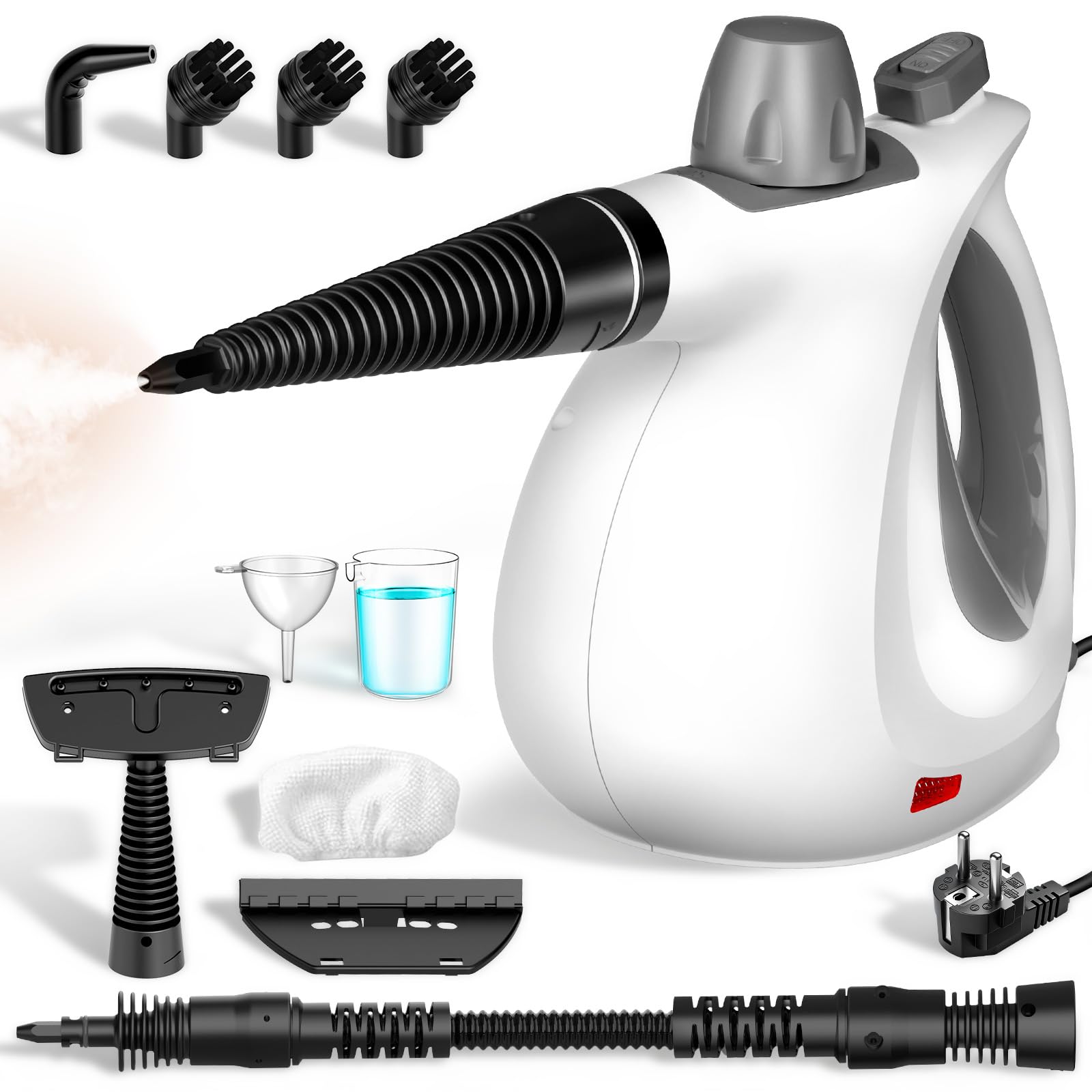 Limpiador a Vapor Portátil, 100% sin Químicos, Vapor a Alta Presión Elimina Eficazmente Polvo, Suciedad y Grasa, Vaporeta Limpieza Hogar 1050W 3bar para Cocina, Baño, Coche, Ventanas y Juntas - 2