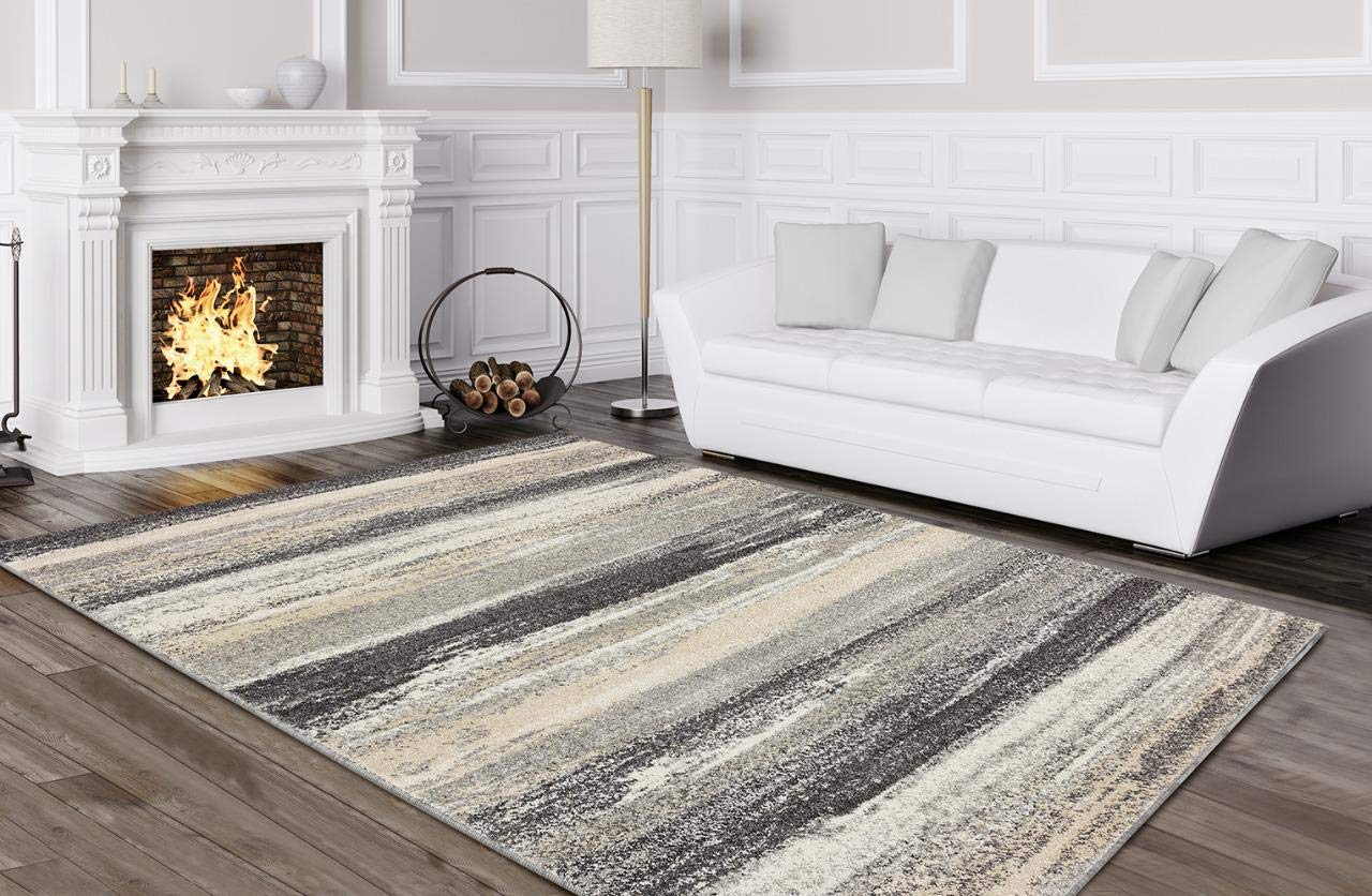 LUXE WEAVERS Tower Hill Abstract Gray 4x5 Area Rug
