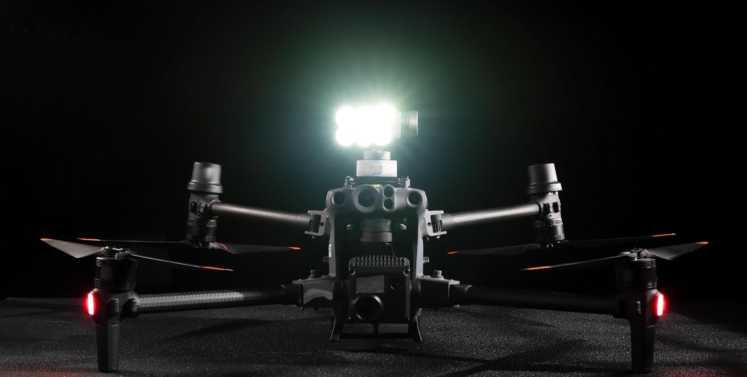 Drone with GL60 mini illuminating forward