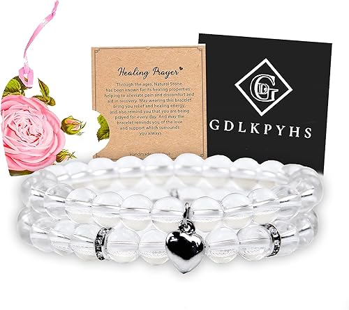 Miniatura 120 de 2Pcs Healing Crystal Bracelets for Women Handmade Beaded Bracelet Healing Prayers Crystal 8mm Natural Stone Beads Bracelet Stress Relief Get Well