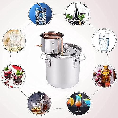 Miniatura 6 de ANZAGA Destilador para Aceites Esenciales en Acero Inoxidable con Bobina de Condensación de Cobre, 8 l2 gal