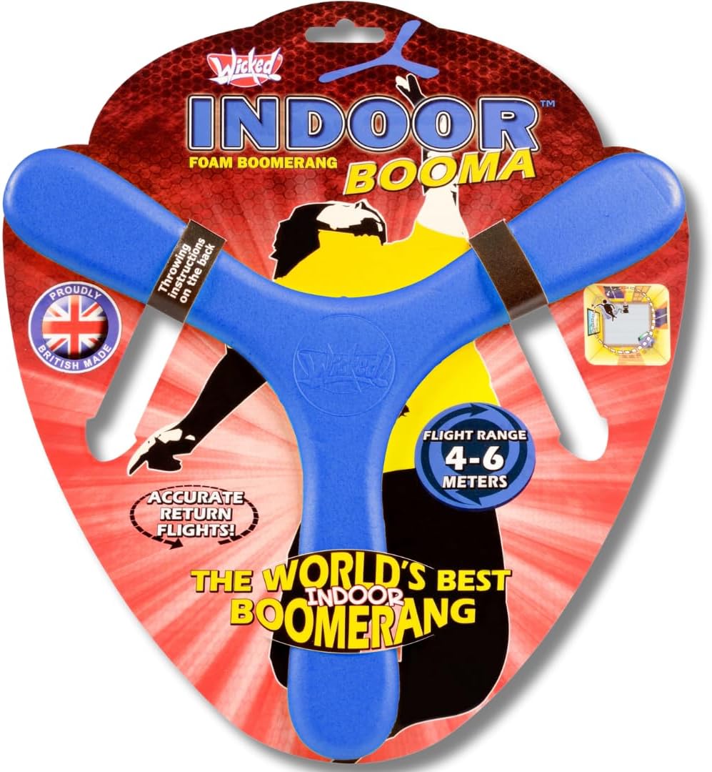 Wicked Indoor Booma Blue | The World’s Best Soft Indoor Boomerang | Made from Safe Memorang Foam, Guaranteed Return Flight