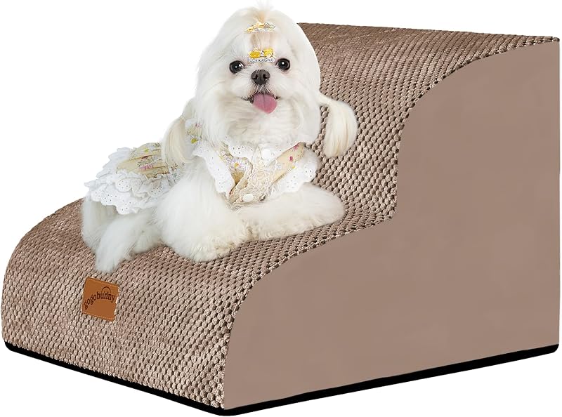 Escada para gatos e cães pequenos com 2 degraus e capa impermeável antiderrapante gogobunny Camel PS01