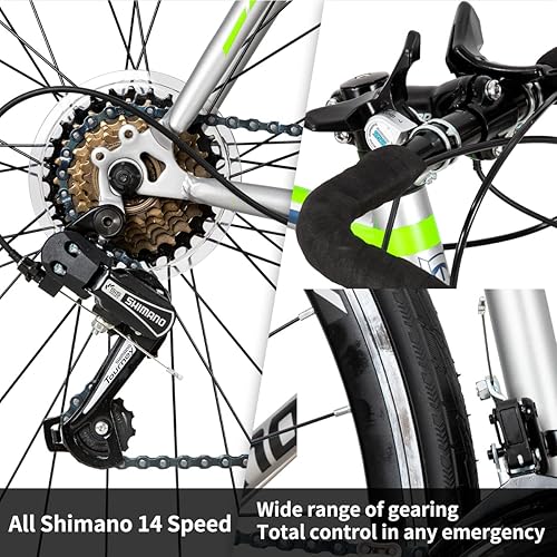 Miniatura 3 de Hiland Road Commuter Bike ruedas 700C con 14 velocidades Shimano Racing Bike para hombres y mujeres