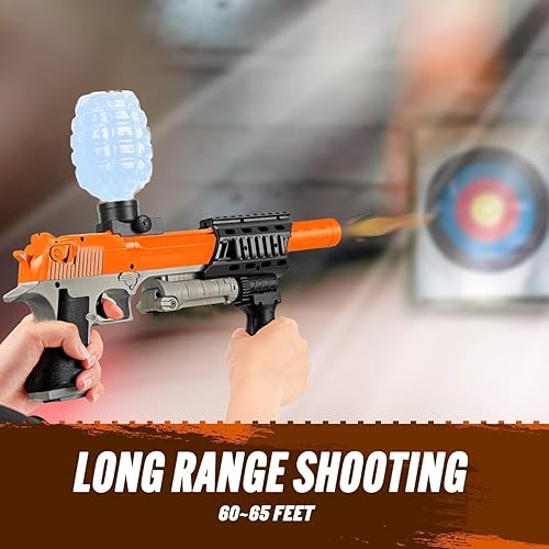 Miniatura 5 de Pistola de bolas de gel, pistola automática de bolas de gel segura para patio trasero y juego de disparos al aire libre, la pistola de bolas de
