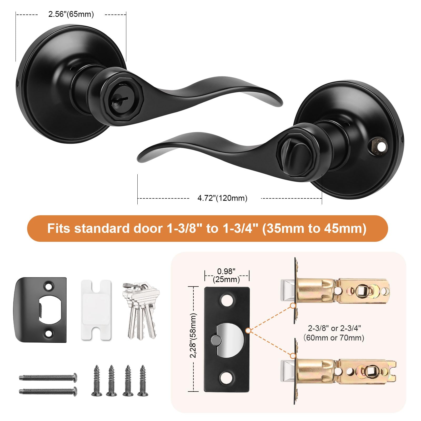 Probrico Black Entry Knobs - Keyed Alike Lockset -7