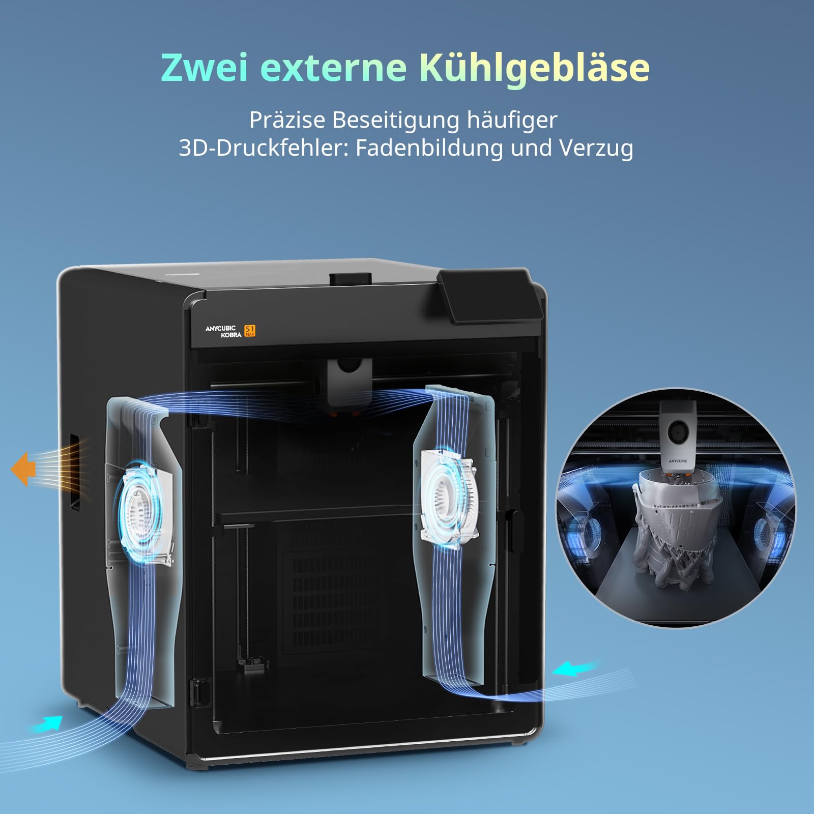Anycubic Kobra S1 Max 3D Drucker Groß, Druckgröße 350x350x350 mm