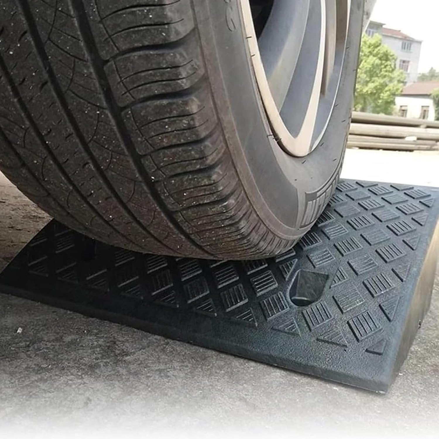 Kanduo Rampa podjazdowa Plastikowa rampa krawężnikowa o wysokości 19 cm, antypoślizgowa płyta progowa, konstrukcja schodkowa(Giallo)