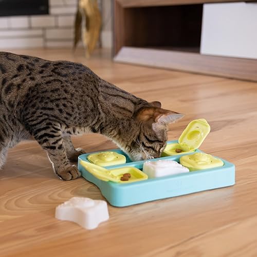 Miniatura 7 de Catstages Kitty Cube Juguete Rompecabezas Interactivo de Premios para Gatos, Azul