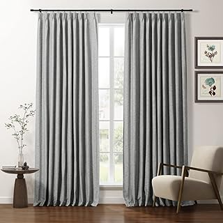 TWOPAGES Organic Cotton Curtain 102 Inches Long Light Filtering Room Dar...