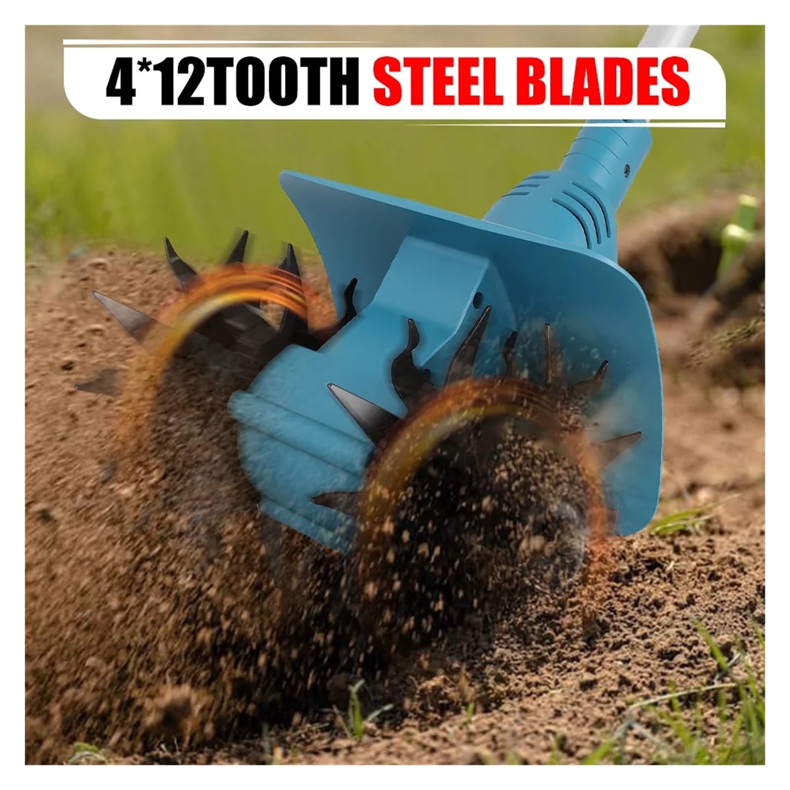 Motocultor Sin Escobillas De 330 RPM, Herramienta Eléctrica Inalámbrica For Césped Y Jardín, Torneado Suelo For Batería 21V Tarea Potente