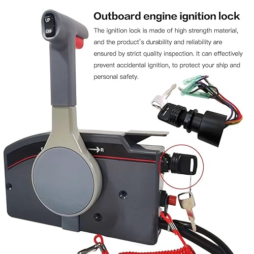 Miniatura 6 de MEILIANJIA 87-17009A2 87-17009A5 Bote Ignition Key Switch for Mercury Outboard by Year Outboard 2001 15HP 1015213YL Remote Control