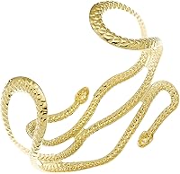 Vista 6 de RechicGu Elegante Egipto Cleopatra Remolino Serpiente Brazalete Abierto Pulsera 3.1 in Policarbonato