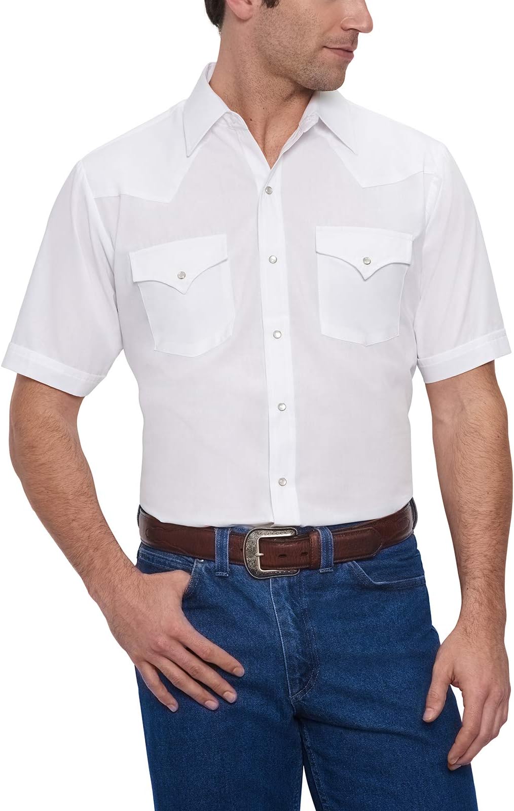 Ely & Walker Men's Short Sleeve Solid Western Shirt