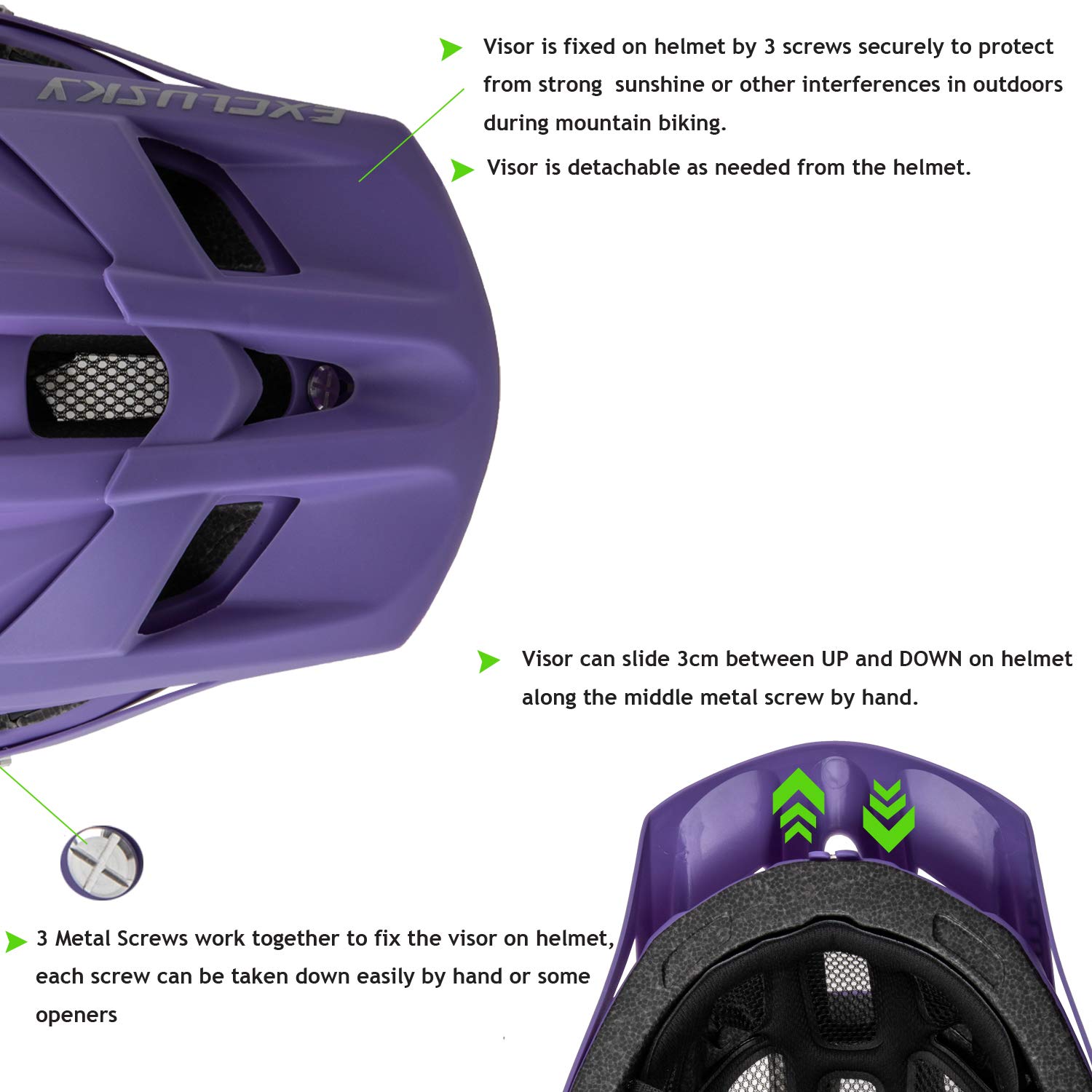 Exclusky Casco MTB Hombre Casco Bicicleta Mujer Cascos Bicicleta Montaña Casco Ciclismo Hombre Casco Bicicleta Adulto MTB Enduro Casco de Bicicleta con Visera para Casco Ciclismo Carretera (56-61cm)