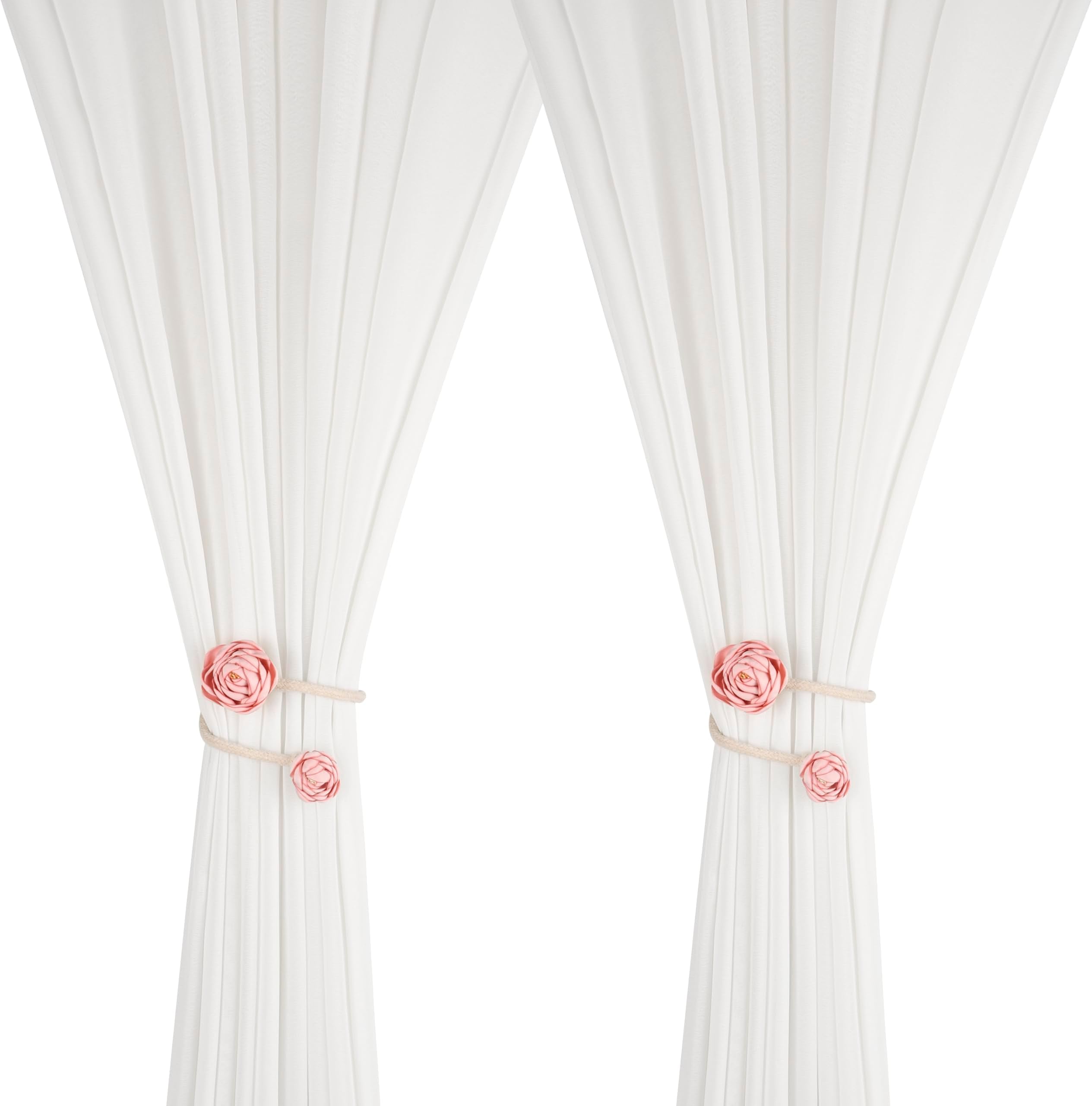 Amazon.com: CHICTIE 2 Piece Large Cloth Flower Magnetic Curtain Tieback ...