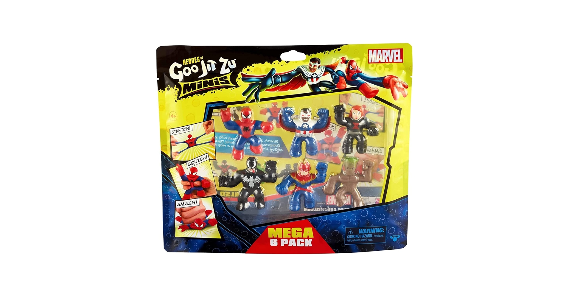 Amazon.com: Heroes of Goo Jit Zu Minis Groot, Black Widow, Captain
