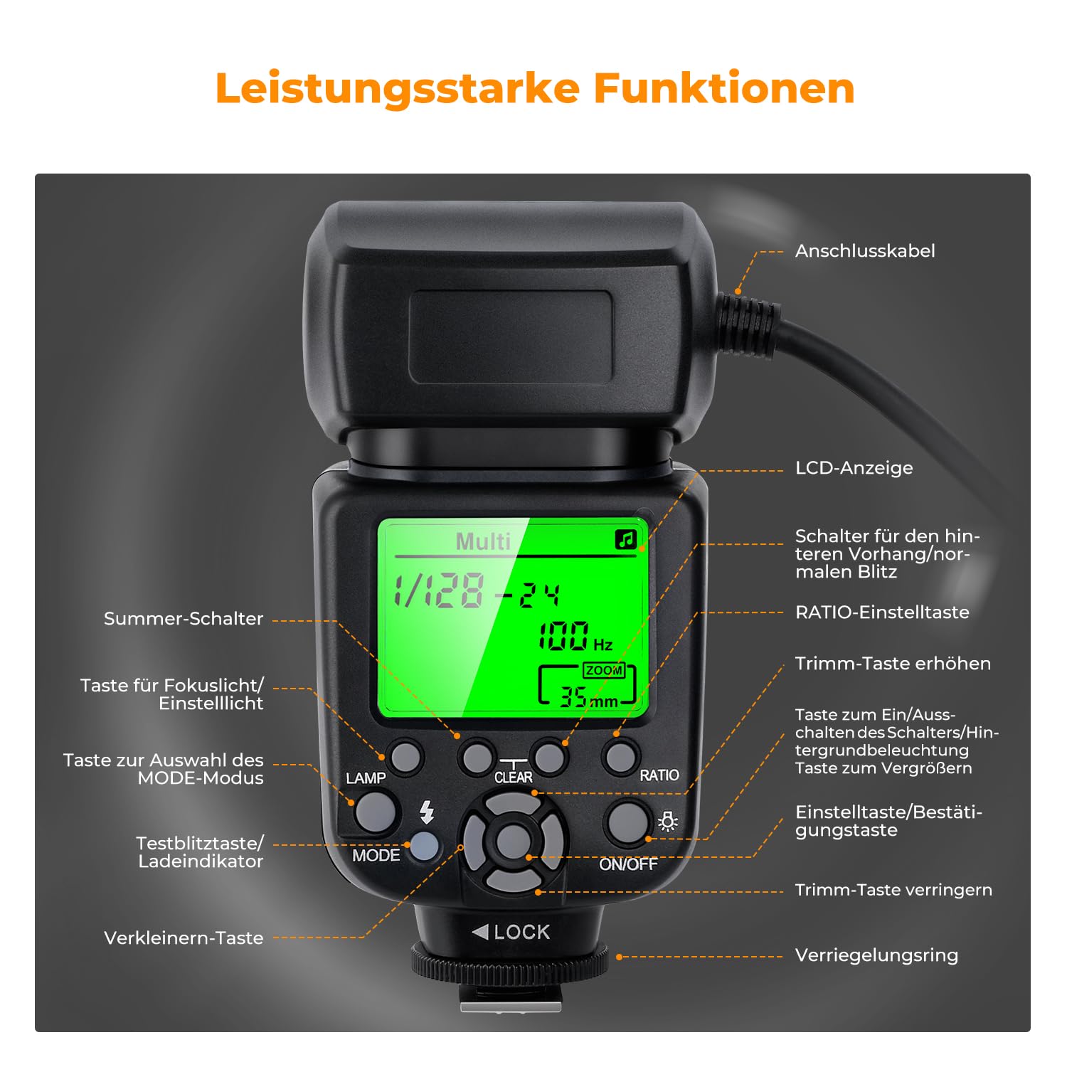 K&F CONCEPT TTL Makroblitz Ringblitz Ringleuchte Blitzgerät mit AF-Hilfslicht Adapterringe | Dual-Blitzröhren Ringblitz Kompatibel mit Nikon DSLR GN14 /D7100/D7200/D50/D70/D80/D500/D750