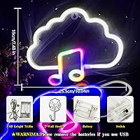 Vista 68 de Cloud Neon Signs, LED Light for Wall Decor, Battery or USB Powered for Bedroom Aesthetic Teen Girl Kid Room Christmas Wedding Party (White)