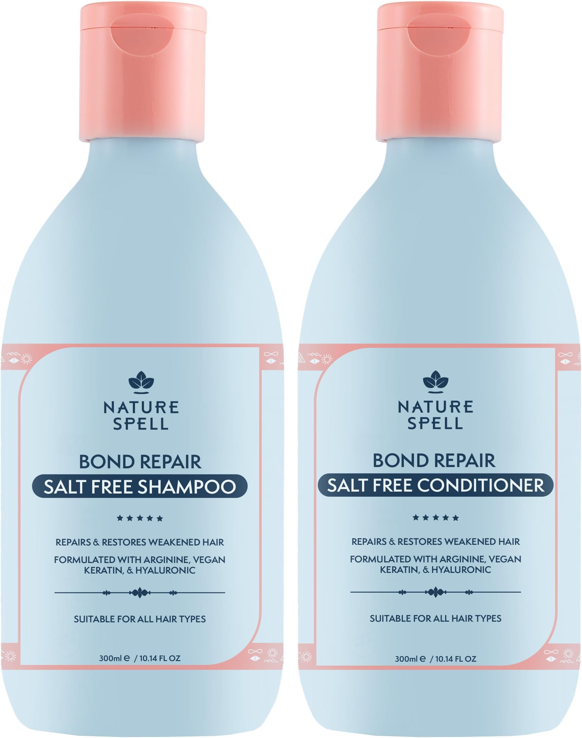 Bond Repair Shampoo & Conditioner Set, Sulfate & Paraben Free, Repairs & Nourishes with Keratin & Hyaluronic Acid, Color Safe, For All Hair Types, Vegan, Pack of 2, 10.14 fl oz Each