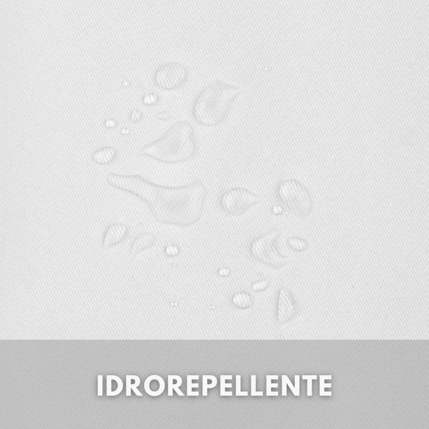 Tenda Gazebo Idrorepellente e Resistente, Tenda da Esterno per Gazebo, Dotata di Passanti con Chiusura a Bottone, 100% Made in Italy, Colore Bianco, Misure 260 Cm Altezza x 200 cm Larghezza